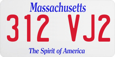 MA license plate 312VJ2