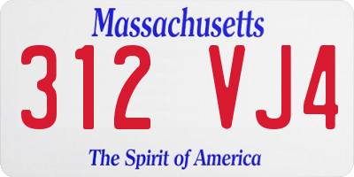 MA license plate 312VJ4