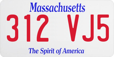 MA license plate 312VJ5