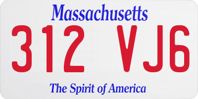 MA license plate 312VJ6
