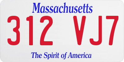 MA license plate 312VJ7