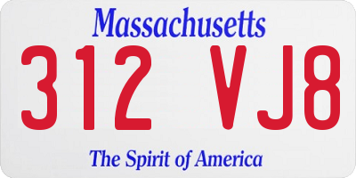 MA license plate 312VJ8