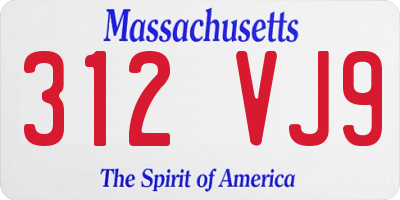 MA license plate 312VJ9