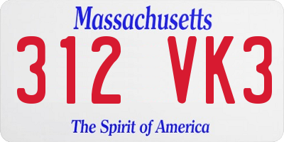MA license plate 312VK3