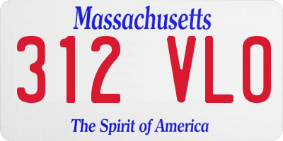 MA license plate 312VL0