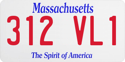 MA license plate 312VL1