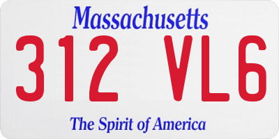 MA license plate 312VL6