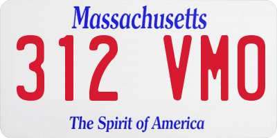 MA license plate 312VM0