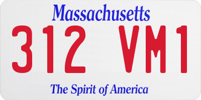 MA license plate 312VM1