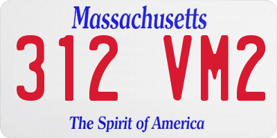 MA license plate 312VM2