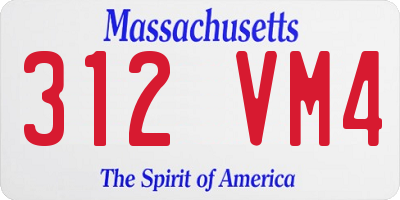 MA license plate 312VM4