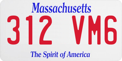 MA license plate 312VM6