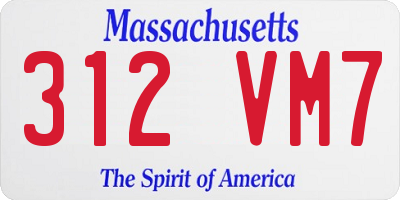 MA license plate 312VM7