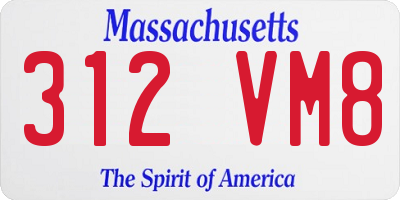 MA license plate 312VM8