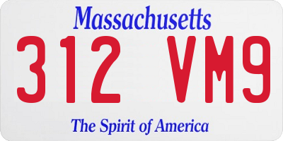 MA license plate 312VM9