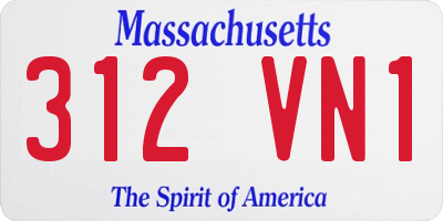 MA license plate 312VN1