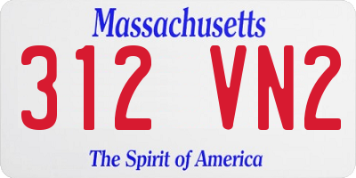 MA license plate 312VN2