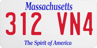 MA license plate 312VN4