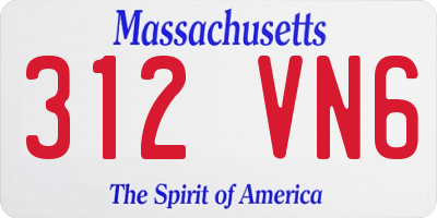 MA license plate 312VN6