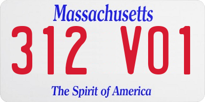 MA license plate 312VO1