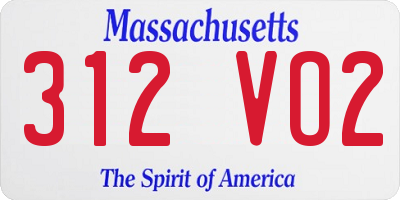 MA license plate 312VO2