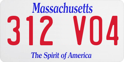 MA license plate 312VO4