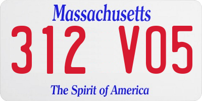 MA license plate 312VO5