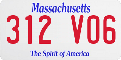 MA license plate 312VO6