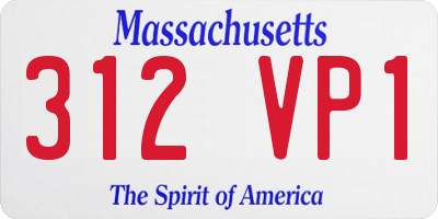 MA license plate 312VP1