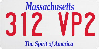 MA license plate 312VP2