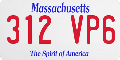 MA license plate 312VP6