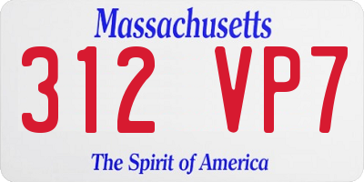 MA license plate 312VP7