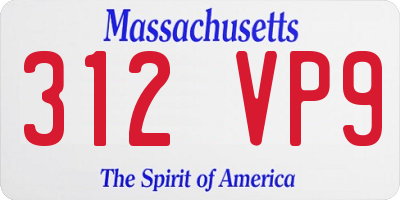 MA license plate 312VP9