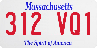 MA license plate 312VQ1