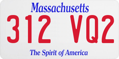 MA license plate 312VQ2