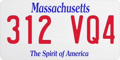 MA license plate 312VQ4