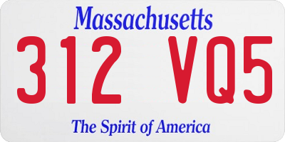 MA license plate 312VQ5