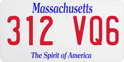 MA license plate 312VQ6