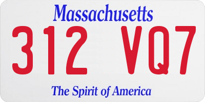 MA license plate 312VQ7