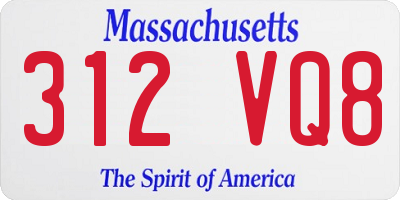 MA license plate 312VQ8