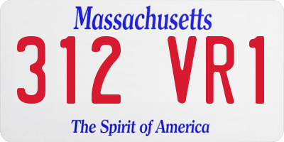 MA license plate 312VR1