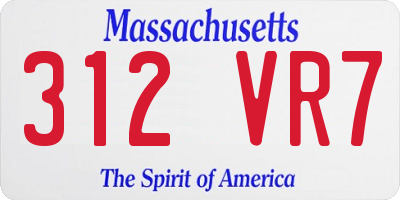 MA license plate 312VR7