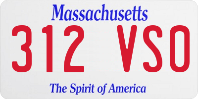 MA license plate 312VS0