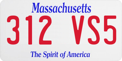 MA license plate 312VS5