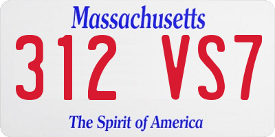 MA license plate 312VS7