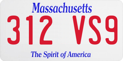 MA license plate 312VS9