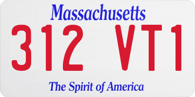 MA license plate 312VT1