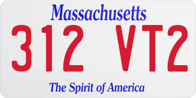 MA license plate 312VT2