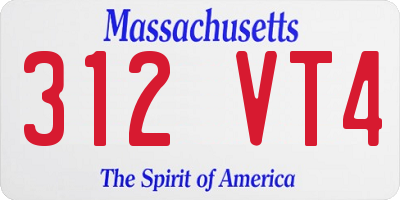 MA license plate 312VT4