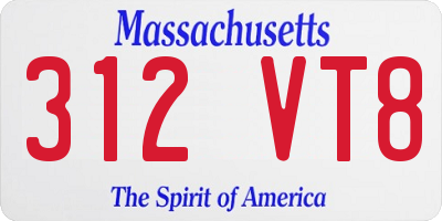 MA license plate 312VT8